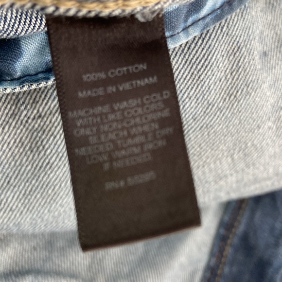 Express Denim Blue Jean Jacket With Copper/Silver Adornments Size M - Picture 7 of 9